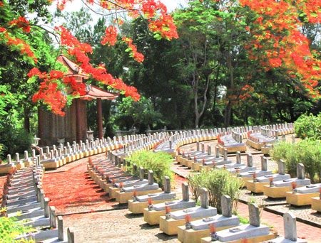 Nghĩa trang Trường Sơn mùa phượng cháy.