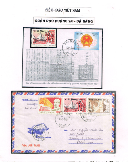 Trang tem khẳng định chủ quyền quần đảo Hoàng Sa, Trường Sa của Việt Nam