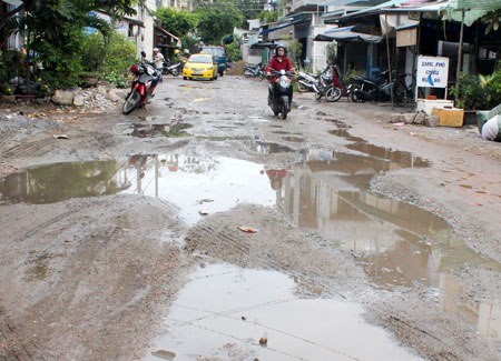 Một phần hiện trạng đường Hà Ra.