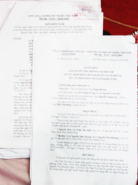 Hồ sơ vụ việc và quyết định của tòa