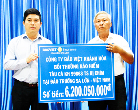 Bồi thường 6,2 tỷ đồng cho tàu cá bị chìm ở Trường Sa