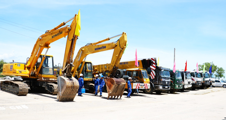 Các phương tiện sẵn sàng thi công