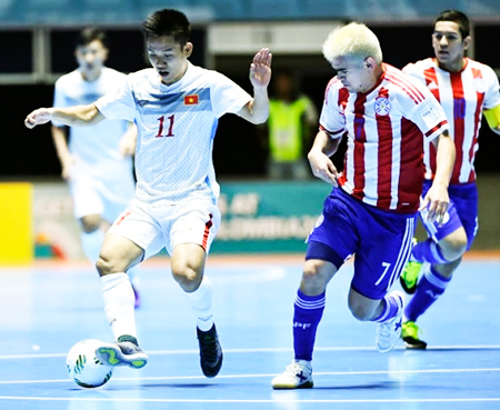 Trần Văn Vũ ghi bàn duy nhất cho đội tuyển futsal Việt Nam