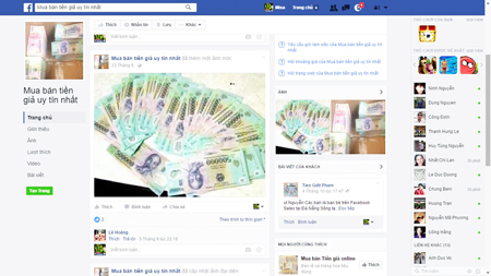 Trò lừa rao bán tiền giả trên mạng