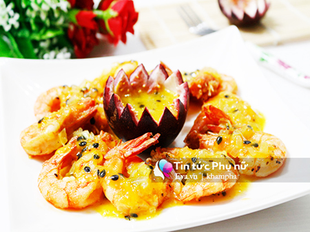 Tôm xốt chanh dây