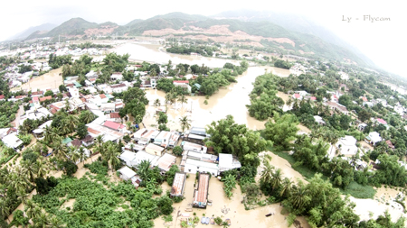 Một số khu vực ở xã Vĩnh Hiệp bị ngập lụt