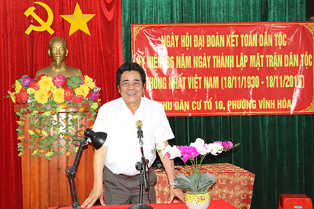 Lê Thanh Quang phát biểu tại buổi lễ.