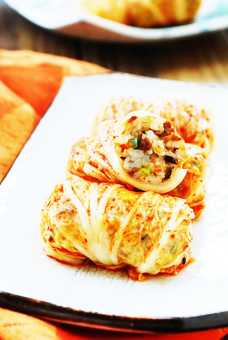 Kim chi cuộn cơm rang thập cẩm