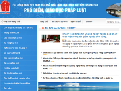 Cần nâng cấp trang web Phổ biến, giáo dục pháp luật tỉnh