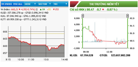 Chứng khoán vẫn giảm điểm