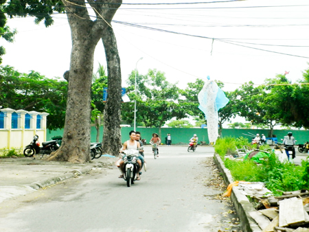 Dây cáp thòng xuống đường