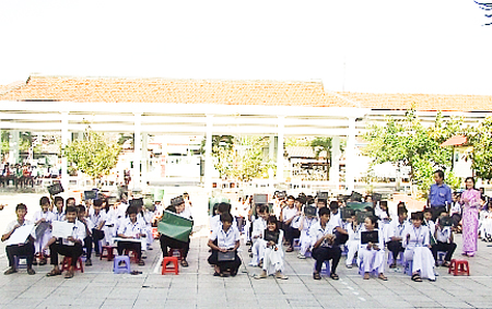 Một buổi tuyên truyền về phòng, chống tác hại thuốc lá của nhà trường