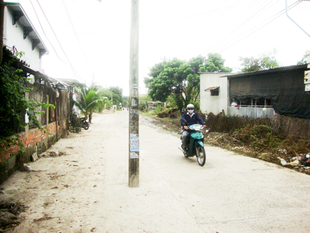 Trụ điện giữa đường