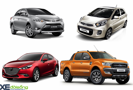 10 xe của VAMA bán chạy nhất Việt Nam 2016