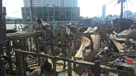 Cảnh hoang tàn ở cồn Nhất Trí.