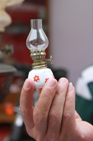Small oil lamp.