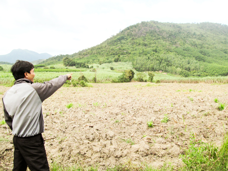 Khu đất dự kiến xây dựng bãi rác tây Ninh Hòa