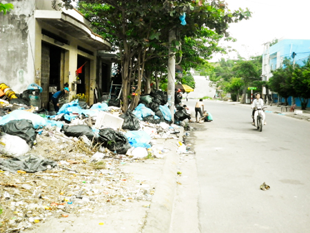 Rác tập kết trên vỉa hè