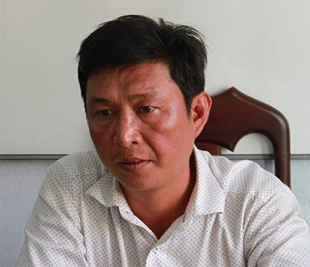 Đối tượng Đào Duy Vinh tại cơ quan công an.