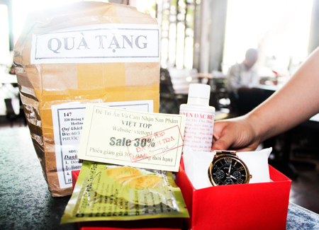 Lừa trúng thưởng để tiêu thụ hàng nhái