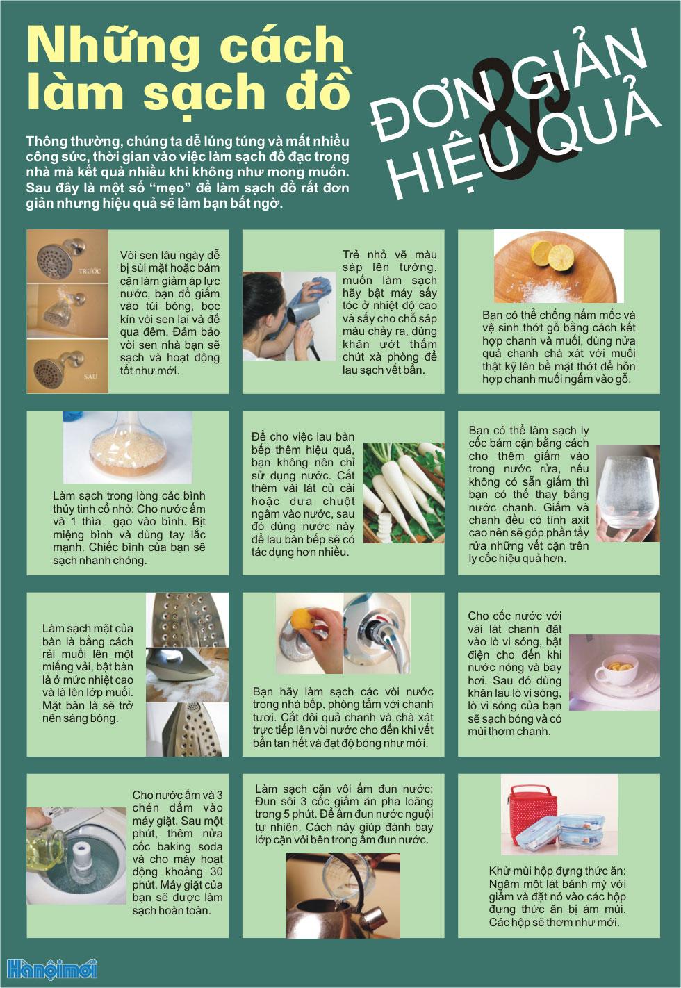 Những cách làm sạch đồ đơn giản và hiệu quả