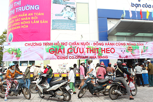 Siêu thị Co.opMart Nha Trang triển khai chương trình "giải cứu" thịt heo