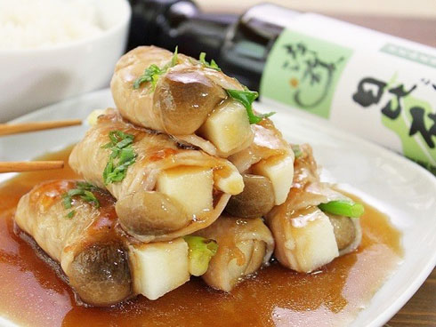 Thịt cuộn măng nấm