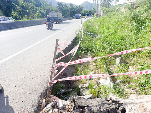 Cần khắc phục đoạn sạt lở trên Quốc lộ 1