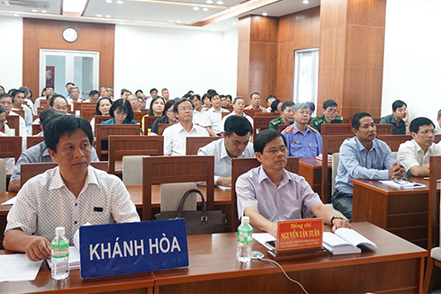 Quang cảnh hội nghị tại điểm cầu Khánh Hòa.