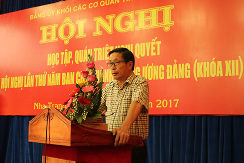 Ông Lương Kiên Định phát biểu khai mạc hội nghị.  