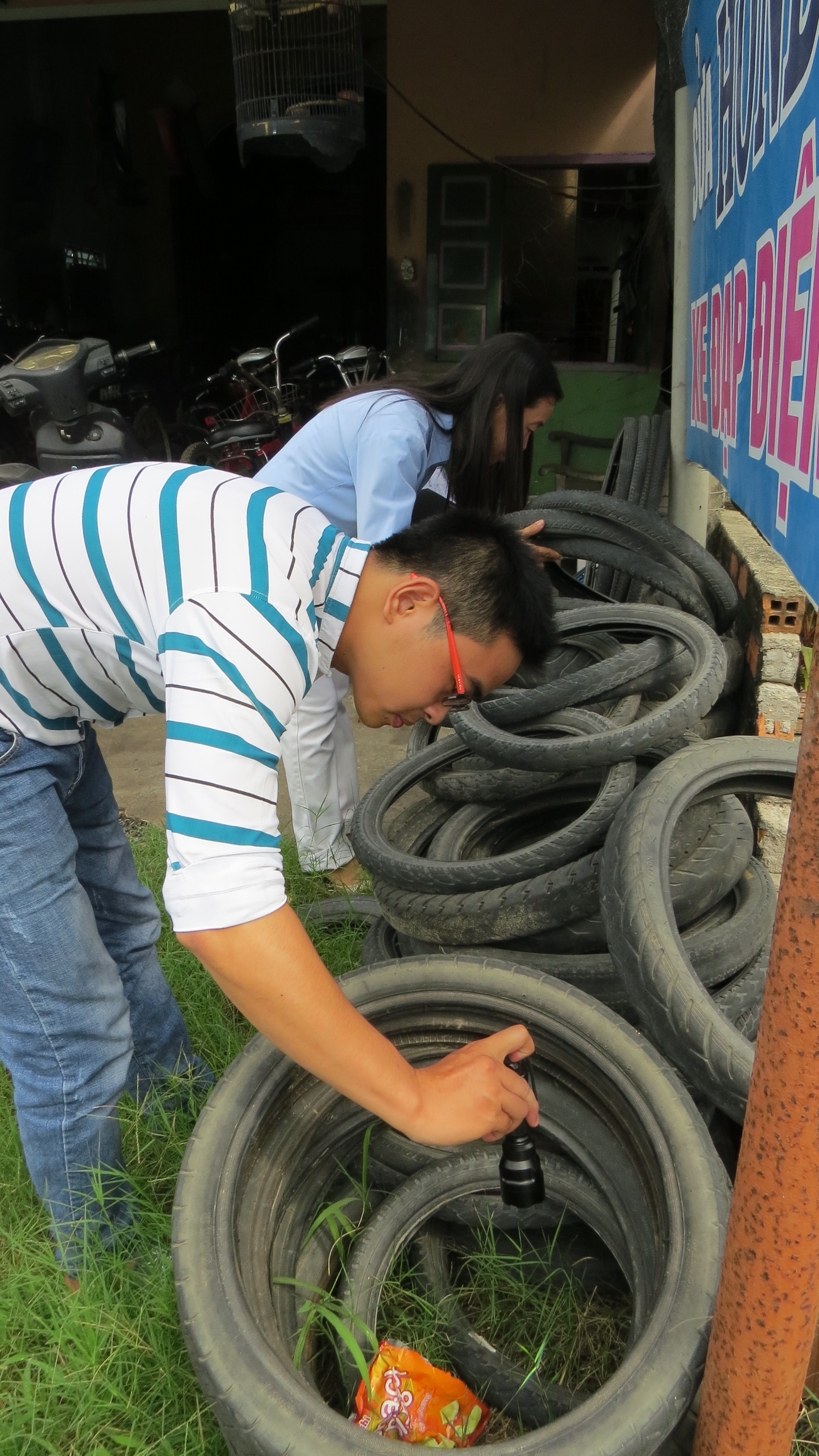 Huy động học sinh và hộ gia đình tham gia diệt lăng quăng