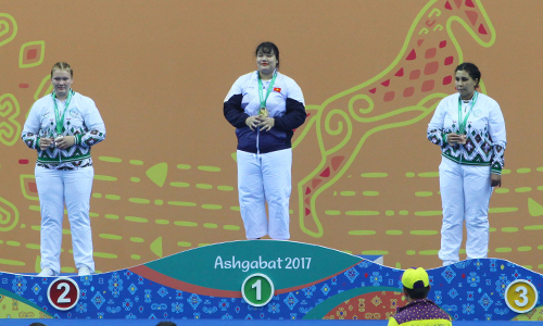 Nữ võ sĩ 100kg giành HC vàng cho Việt Nam ở AIMAG