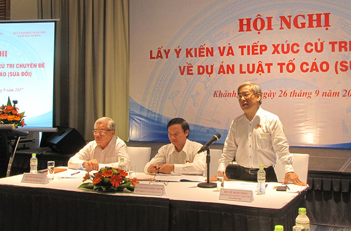 Lấy ý kiến và tiếp xúc cử tri về dự án Luật Tố cáo (sửa đổi)