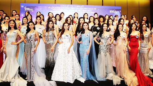 Các thí sinh lọt vào bán kết cuộc thi Hoa hậu Hoàn vũ Việt Nam 2017