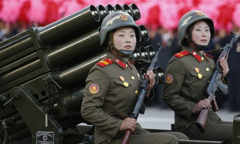 Nữ quân nhân Triều Tiên. Ảnh: KCNA.