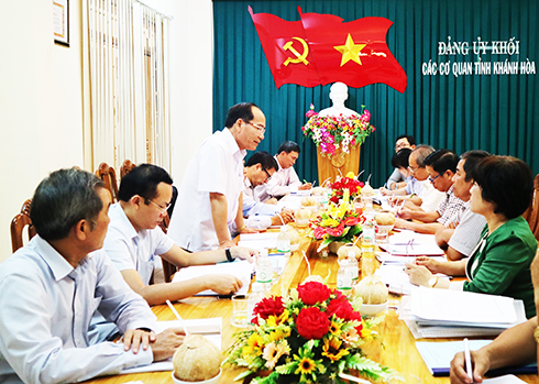 Đoàn công tác làm việc tại Đảng ủy Khối các cơ quan tỉnh