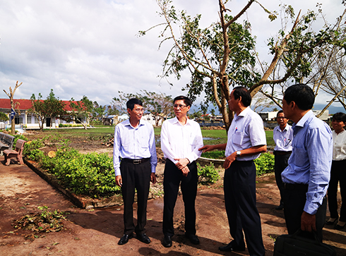 Kiểm tra việc khắc phục sau bão tại Diên Khánh