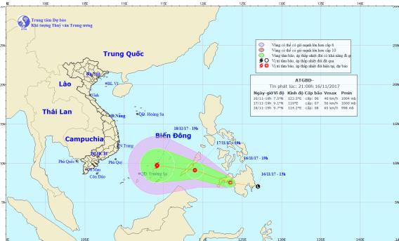Xuất hiện vùng áp thấp đang mạnh lên, khả năng đi vào Biển Đông
