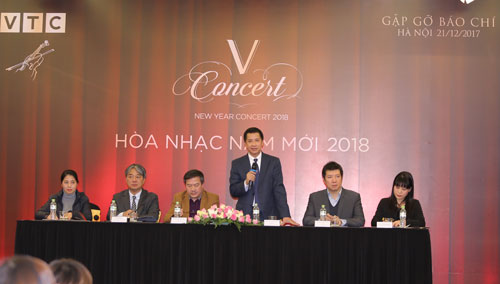 Buổi gặp gỡ báo chí giới thiệu chương trình “V-Concert: Hòa nhạc năm mới 2018” diễn ra chiều 21-12.