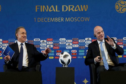 Ông Mutko hội đàm với chủ tịch FIFA G.Infantino trước lễ bốc thăm World Cup.