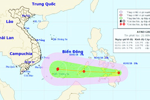 Xuất hiện áp thấp có thể mạnh lên thành cơn bão đầu tiên trong năm 2018