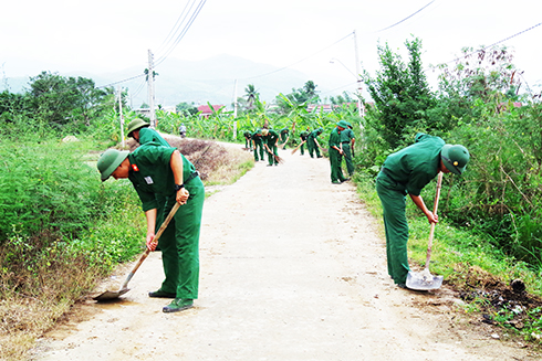 Diễn tập kết hợp công tác dân vận tại xã Diên Thọ