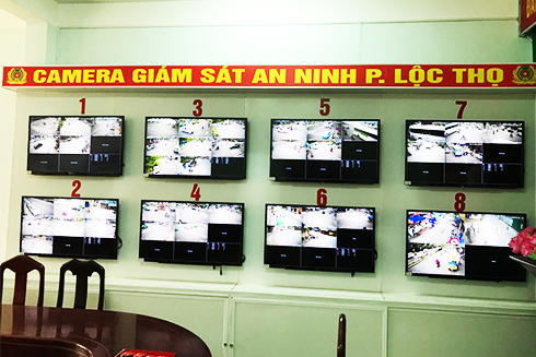 Trung tâm xử lý camera an ninh ở phường Lộc Thọ.