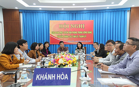 Giao ban trực tuyến văn phòng các tỉnh ủy, thành ủy