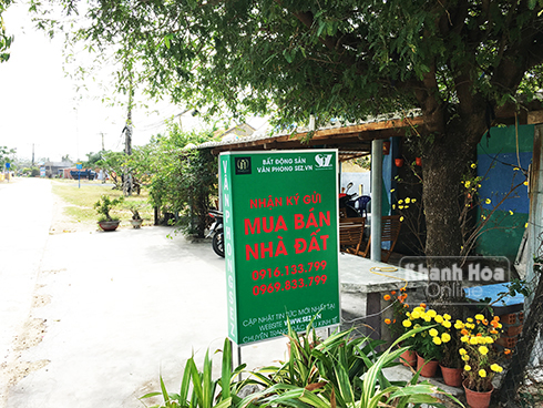 Một quán cà phê tại thôn Ninh Mã (xã Ninh Thọ) kiêm luôn cò đất.
