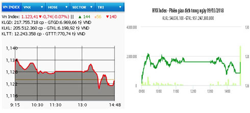 HNX-Index vững bước tiến lên, VN-Index giảm nhẹ