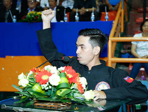 Taking an oath in opening ceremony