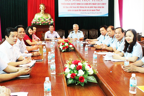 Đại diện 2 cơ quan dự hội nghị trực tuyến triển khai quy chế  trao đổi thông tin và phối hợp công tác.