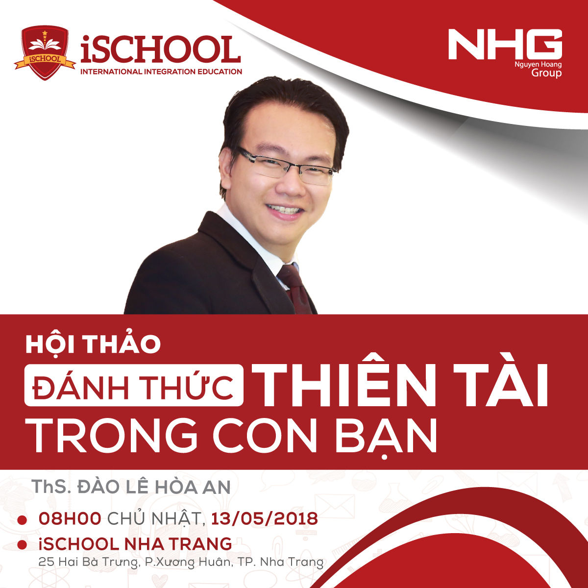 iSchool Nha Trang: tổ chức Hội thảo "Đánh thức thiên tài trong con bạn"