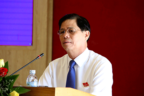 Ông Nguyễn Tấn Tuân phát biểu khai mạc Kỳ họp
